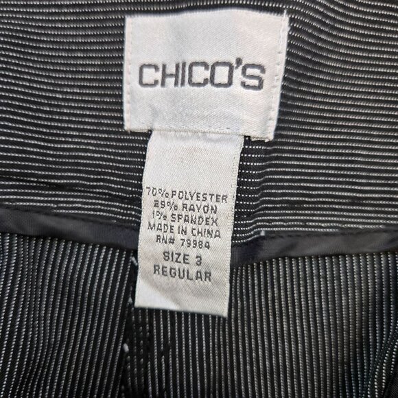 Chico's Wide Leg Pinstripe Trouser Pants Size Chico's 3/XL - Picture 3 of 5